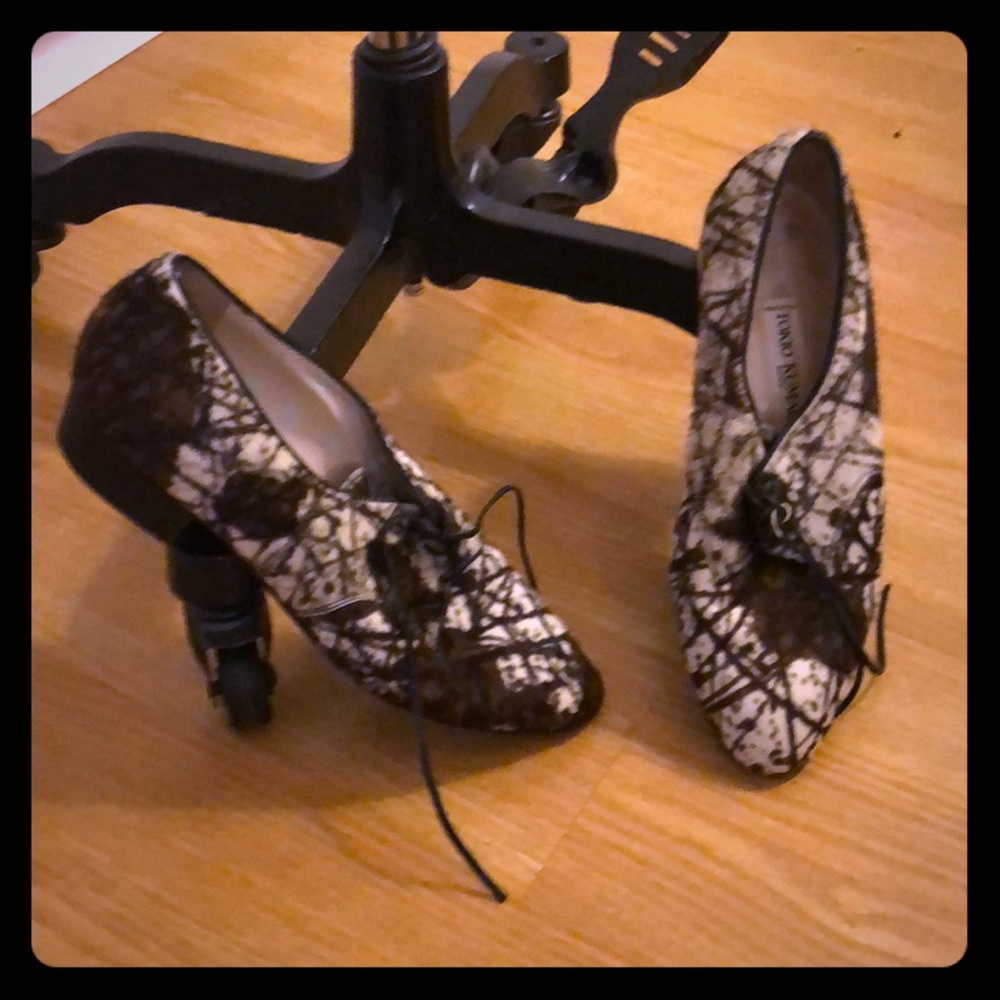 Vintage Tokyo Kumagai Shoes.  Painted cow hide
